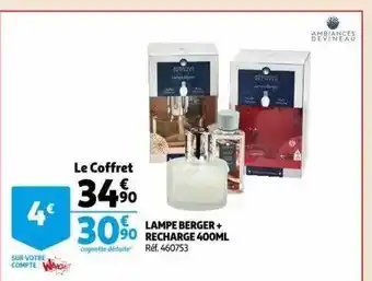 Auchan Lampe berger + recharge 400ml ambiance devineau offre