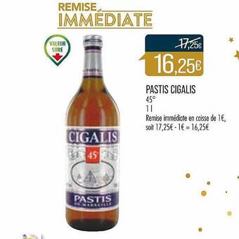 Match Pastis cigalis offre