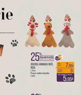 Match Doudou animaux noël riga offre