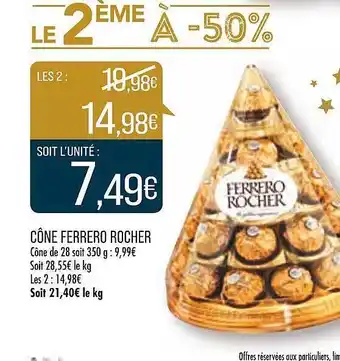 Match Cône ferrero rocher offre