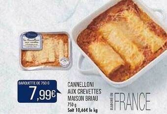 Match Cannelloni aux crevettes maison briau offre