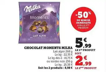 Hyper U Chocolat moments milka offre