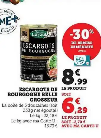 Hyper U Escargots de bourgogne belle grosseur offre
