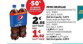 Hyper U Pepsi regular offre