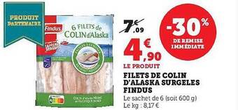 Hyper U Filets de colin d'alaska surgelés findus offre