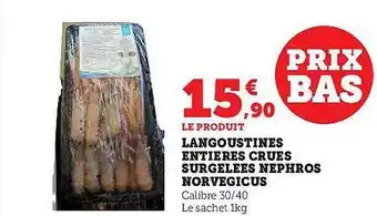 Hyper U Langoustines entières nephros norvegicus offre