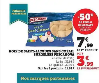 Hyper U Noix de saint-jacques sans corail surgelées pescanova offre