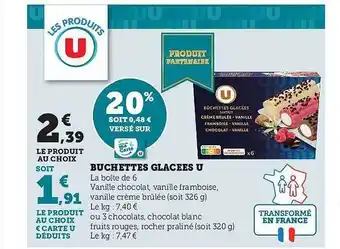 Hyper U Bûchettes glacées u offre