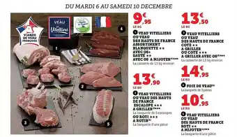 Hyper U Veau vitelliers ou veau des hauts de france assortiment blanquette avec os+sauté avec os à mijoter, veau vitelliers ou veau d offre