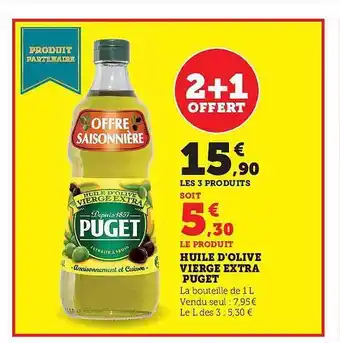 Hyper U Huile d'olive vierge extra puget offre