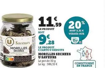 Morilles séchées u saveurs