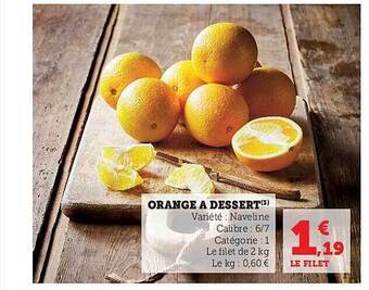 Hyper U Orange à dessert offre