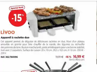 Mathon Appareil à raclette duo livoo offre