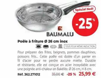 Mathon Poêle à friture ø 26 cm inox baumalu offre