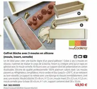 Mathon Coffret bûche avec 3 moules en silicone (moule, insert, semelle) offre