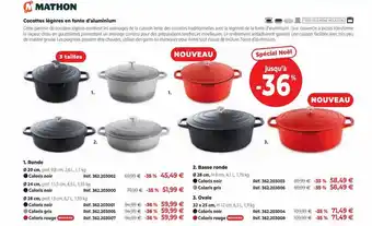Cocottes légères en fonte d'aluminium