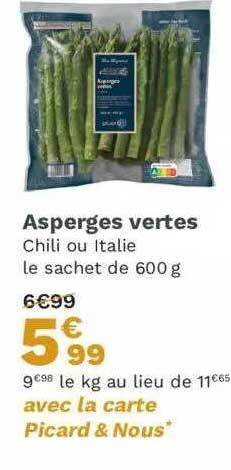 Picard Asperges vertes offre