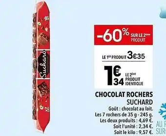 Supeco Chocolat rochers suchard offre