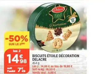 Maximarché Biscuits étoile décoration delacre offre