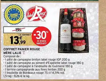 Intermarché Coffret panier rouge mère lalie offre