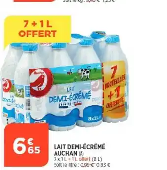 Maximarché Lait demi-écrémé auchan offre