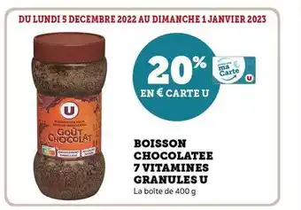 Super U Boisson chocolatée 7 vitamines granulés u offre