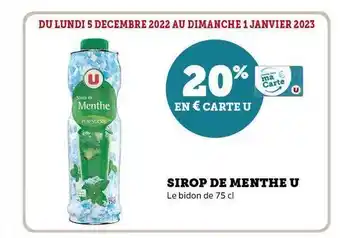 Super U Sirop de menthe u offre