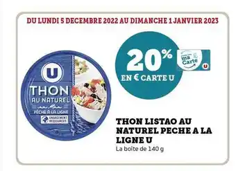 Super U Thon listao au naturel pêche à la ligne u offre