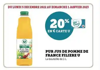 Super U Pur jus de pomme de france filière u offre