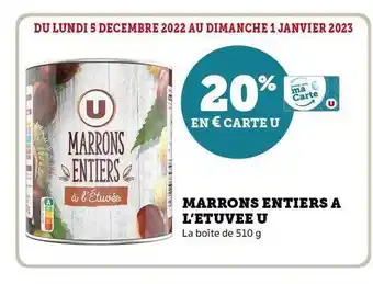 Marrons entiers à l'étuvée u