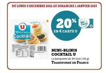 Super U Mini-blinis cocktail u offre
