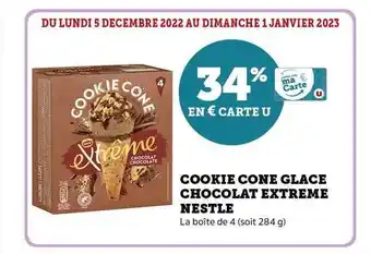 Super U Cookie cône glacé chocolat extrême nestlé offre