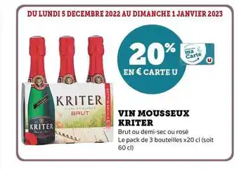Super U Vin mousseux kriter offre