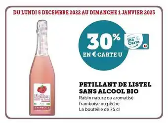 Super U Pétillant de listel sans alcool bio offre