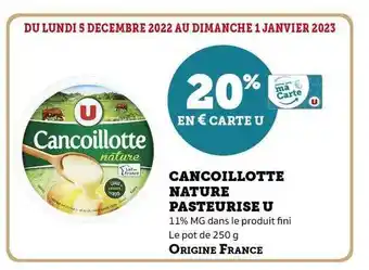 Cancoillotte nature pasteurisé u