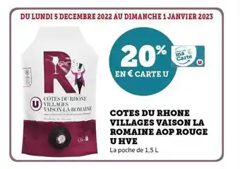 Super U Côtes du rhône villages vaison la romaine aop rouge u hve offre