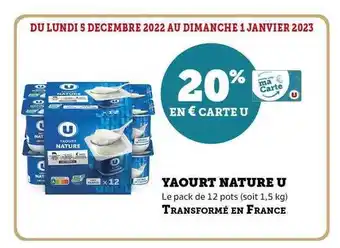 Super U Yaourt nature u offre