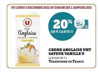 Super U Crème anglaise uht saveur vanille u offre