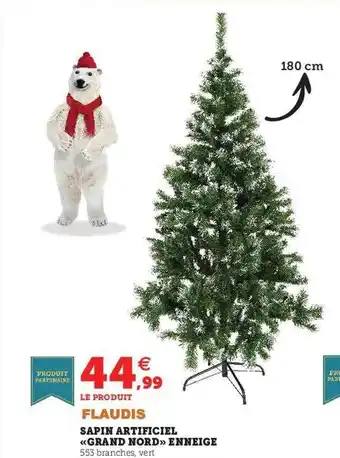 Super U Sapin artificiel «grand nord» enneigé offre