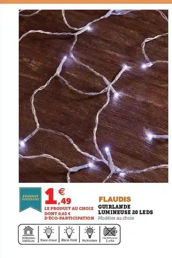 Super U Guirlande lumineuse 20 leds flaudis offre