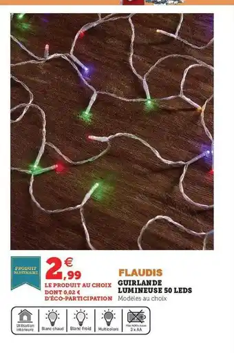 Super U Guirlande lumineuse 50 leds flaudis offre