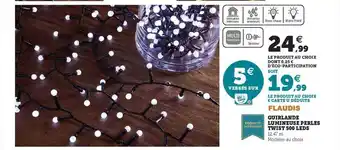 Guirlande lumineuse perles twist 500 leds