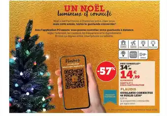 Super U Guirlande connectée 48 perles leds flaudis offre