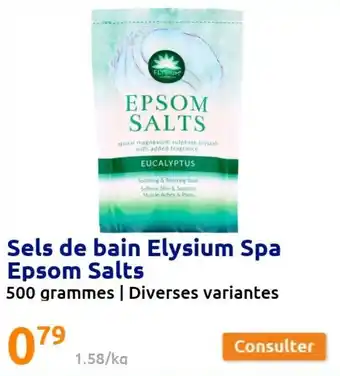 Action Sels de bain elysium spa epsom salts offre