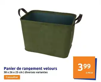 Action Panier de rangement velours offre