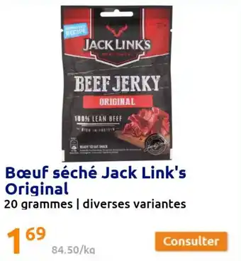Action Bœuf séché jack link's original offre