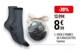 Intersport Pack 2 paires de chaussettes femme offre