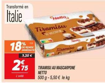 Netto Tiramisu au mascarpone netto offre