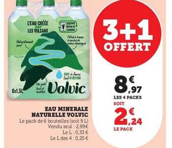 U Express Eau minérale naturelle volvic offre