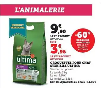 Croquettes pour chat stérilisé ultima